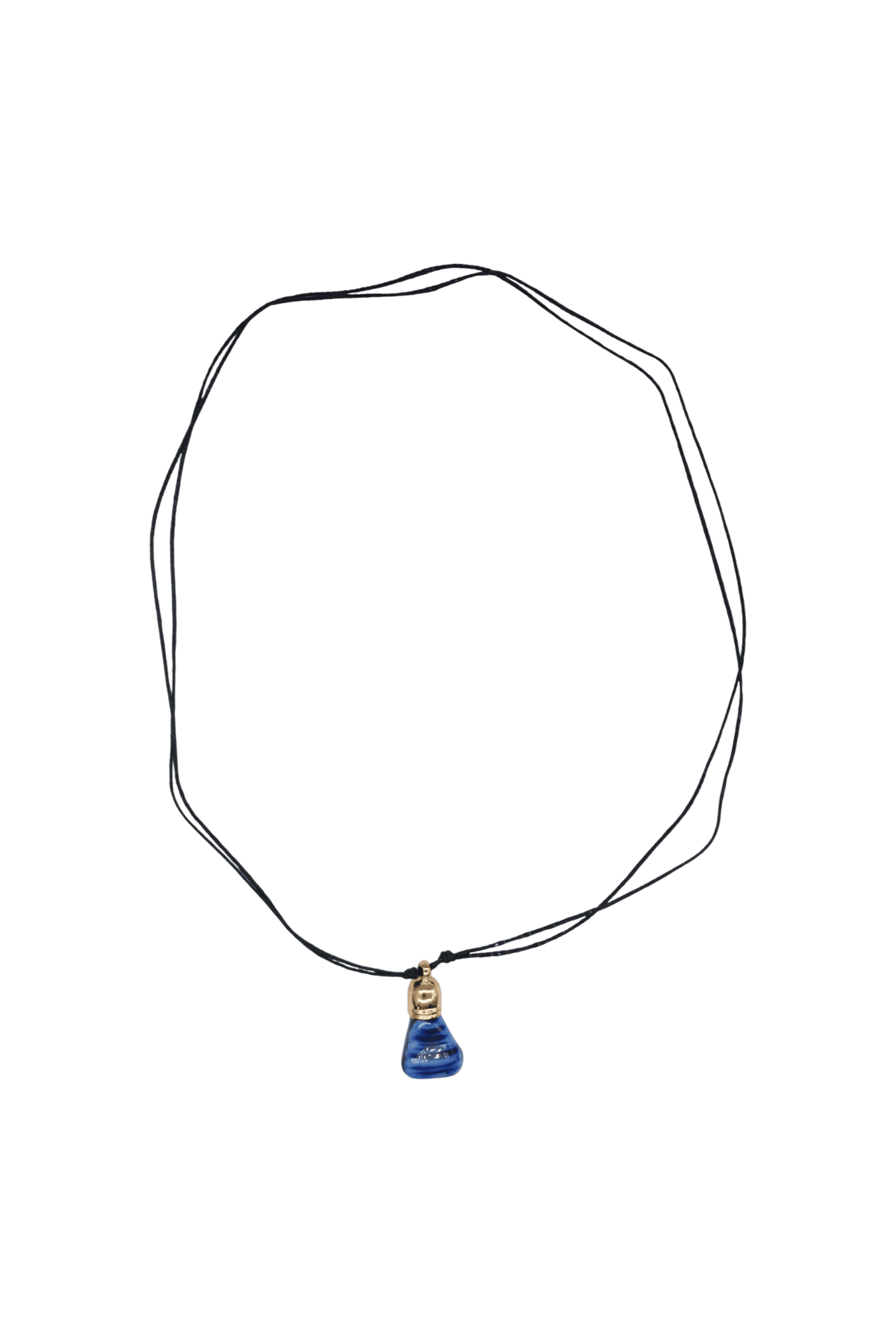 Collar de ágata azul con capuchón dorado de 9mm - Imagen 2