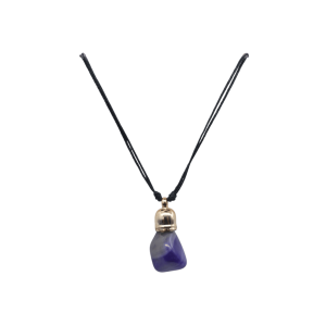 Collar de ágata morada con capuchón dorado de 9mm