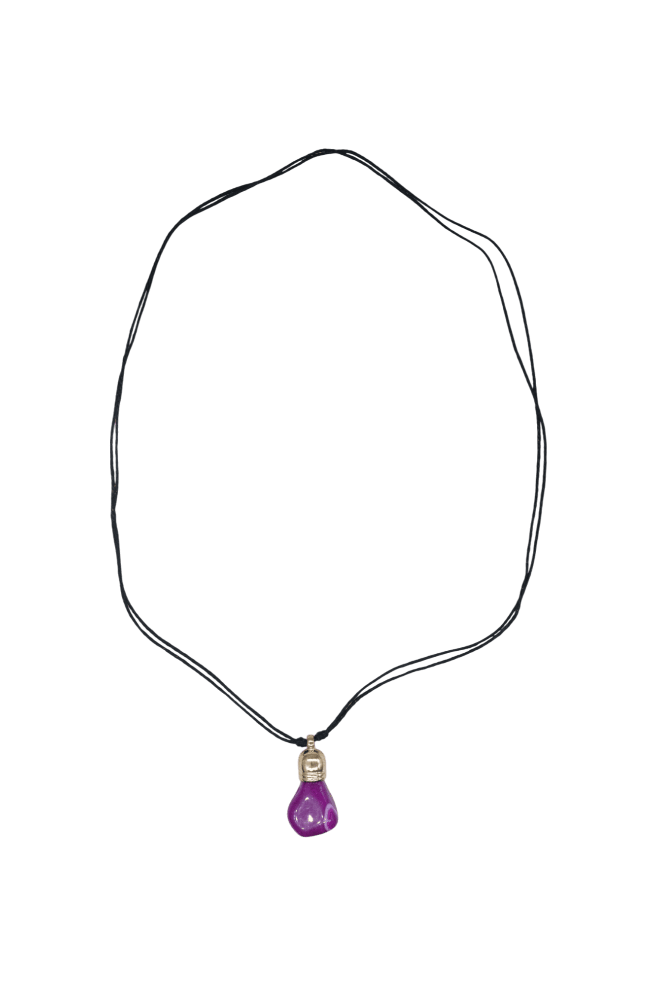 Collar de ágata rosa con capuchón dorado de 9mm - Imagen 2