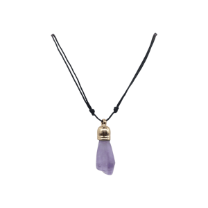 Collar de cuarzo amatista con capuchón dorado de 9mm