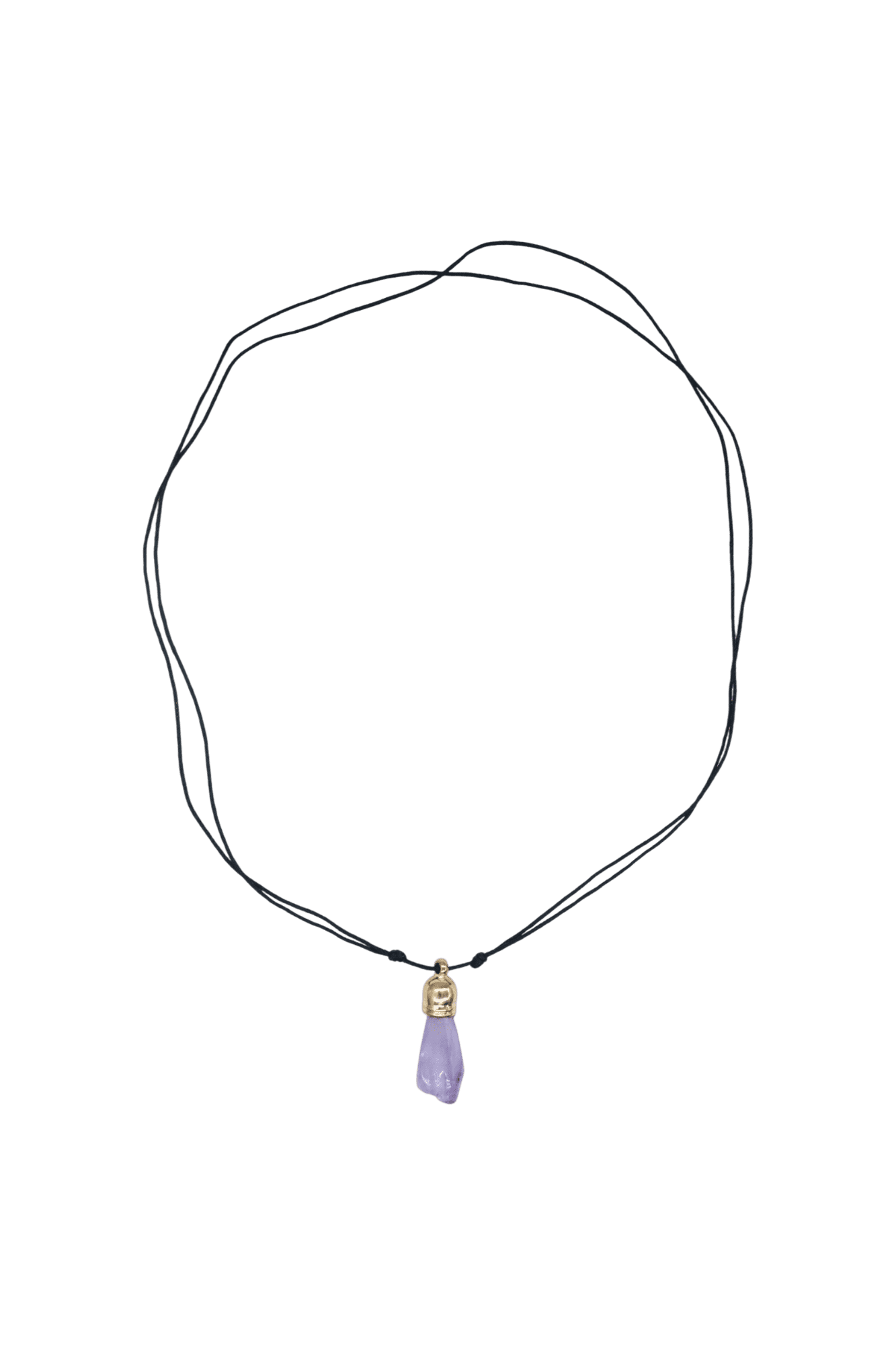 Collar de cuarzo amatista con capuchón dorado de 9mm - Imagen 2