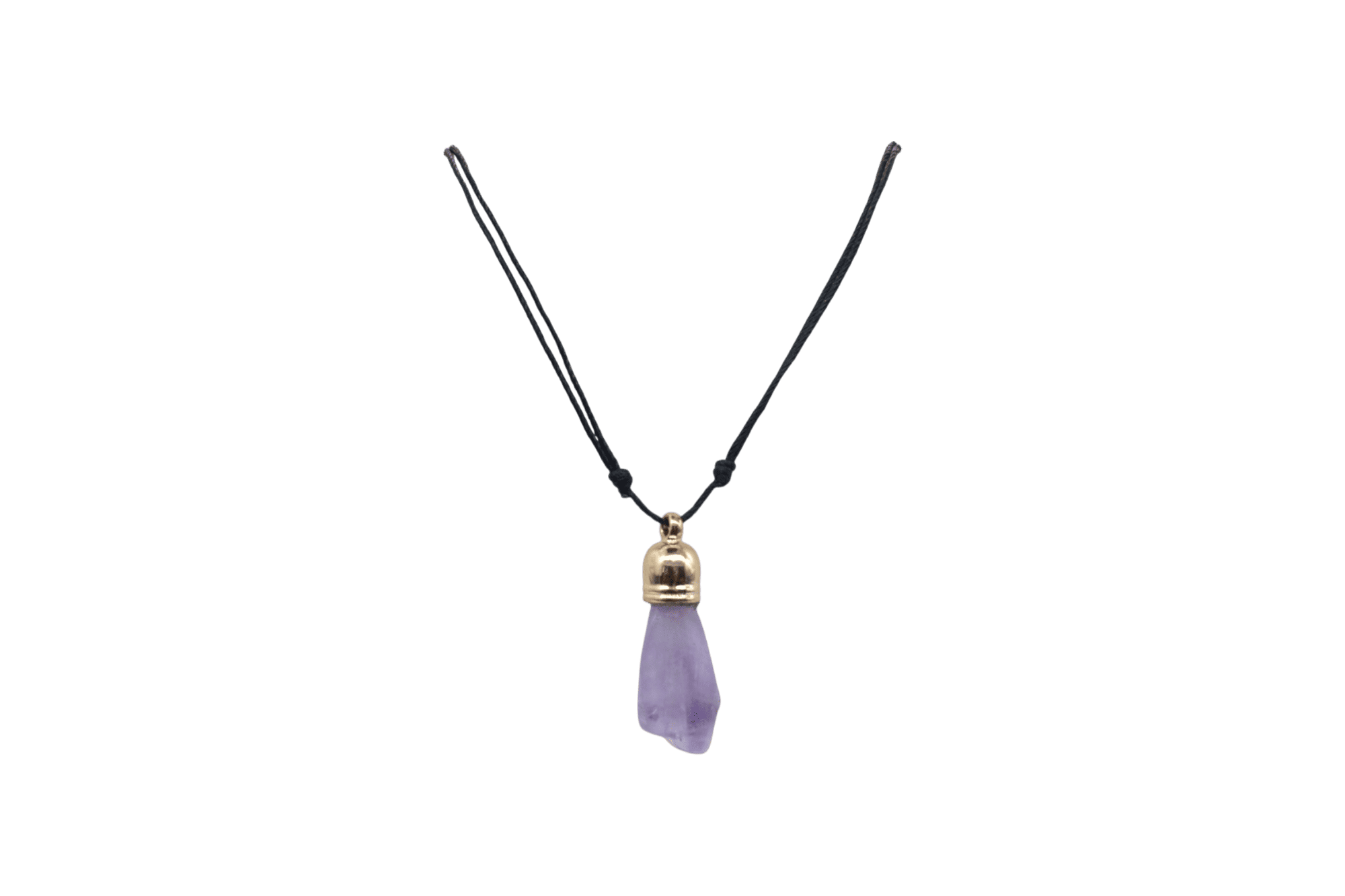 Collar de cuarzo amatista con capuchón dorado de 9mm