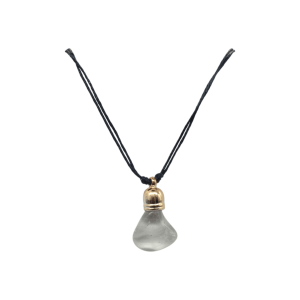 Collar de cuarzo blanco con capuchón dorado de 9mm