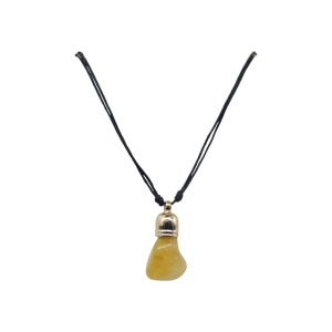 Collar de cuarzo citrino con capuchón dorado de 9mm