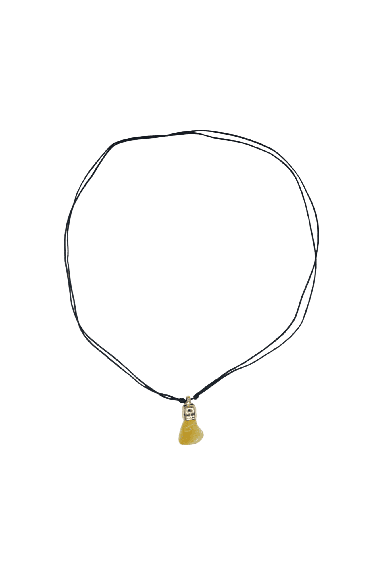 Collar de cuarzo citrino con capuchón dorado de 9mm - Imagen 2