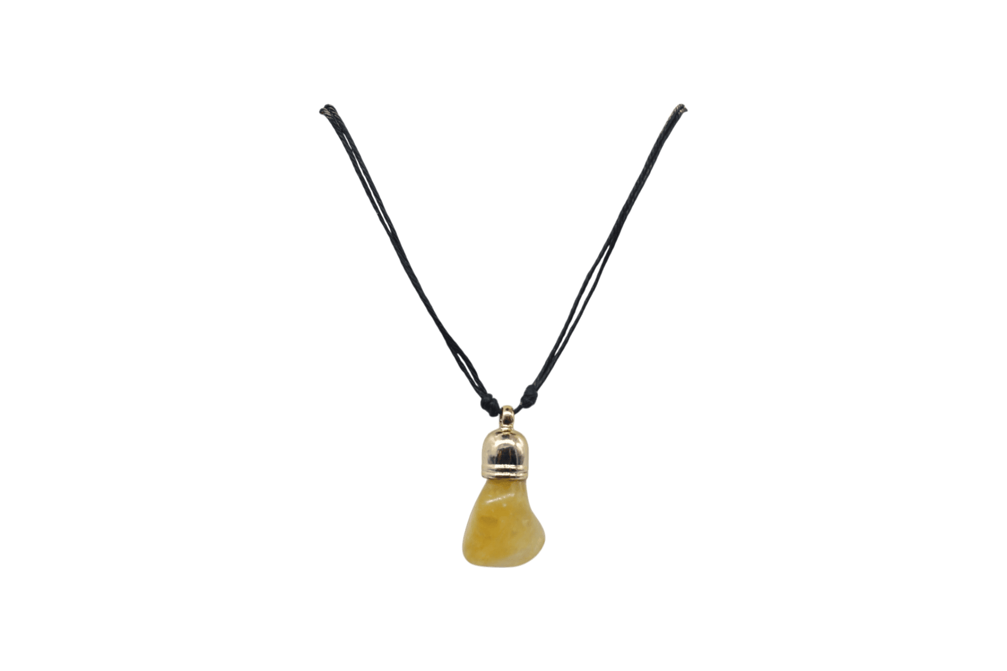 Collar de cuarzo citrino con capuchón dorado de 9mm