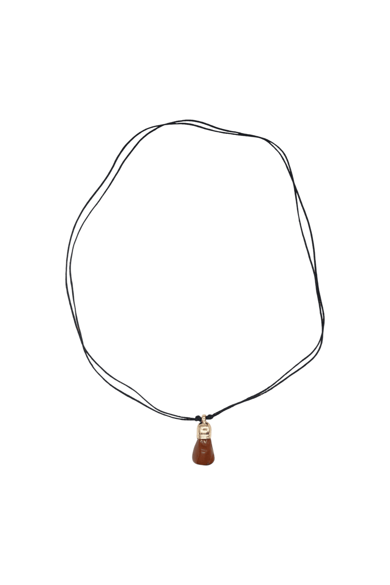 Collar de piedra jaspe rojo con capuchón dorado de 9mm - Imagen 2