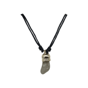 Collar de cuarzo ahumado con capuchón dorado