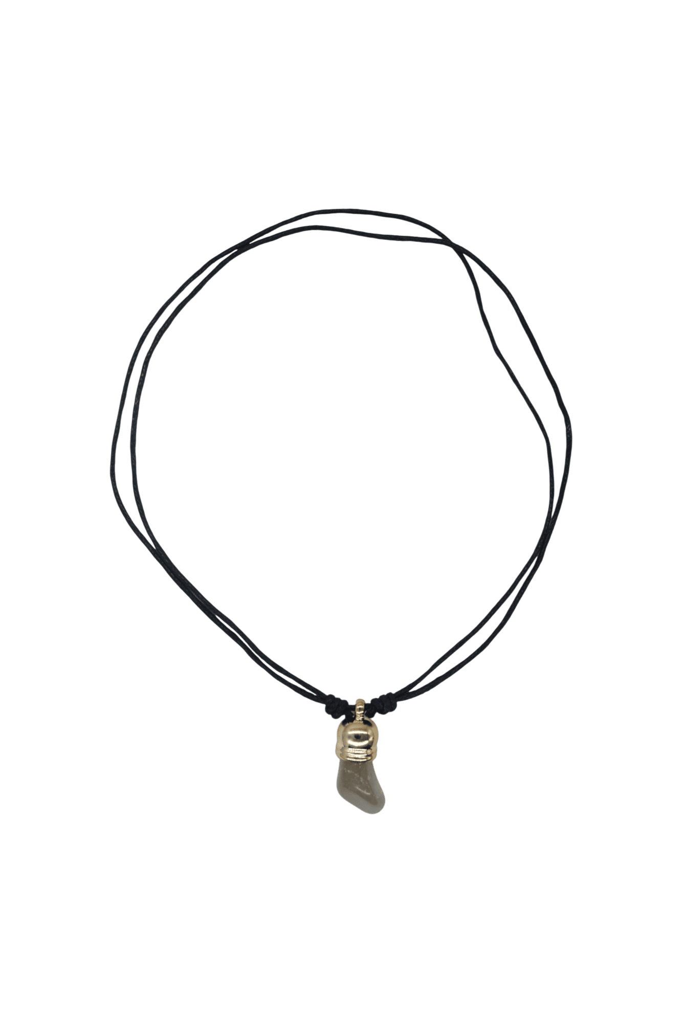 Collar de cuarzo ahumado con capuchón dorado - Imagen 2