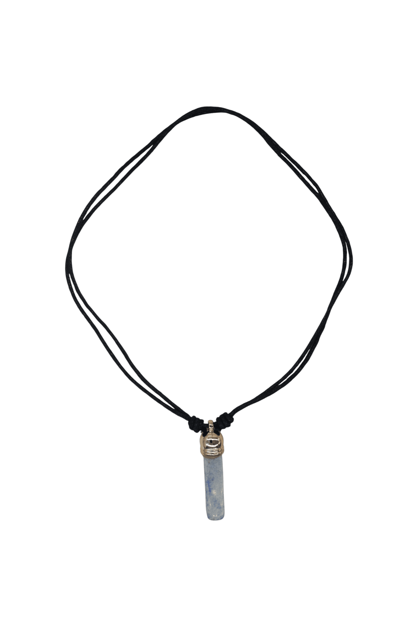Collar de cuarzo azul con capuchón dorado - Imagen 2