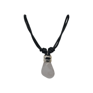 Collar de cuarzo rosa con capuchón dorado