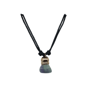Collar de piedra fluorita con capuchón dorado