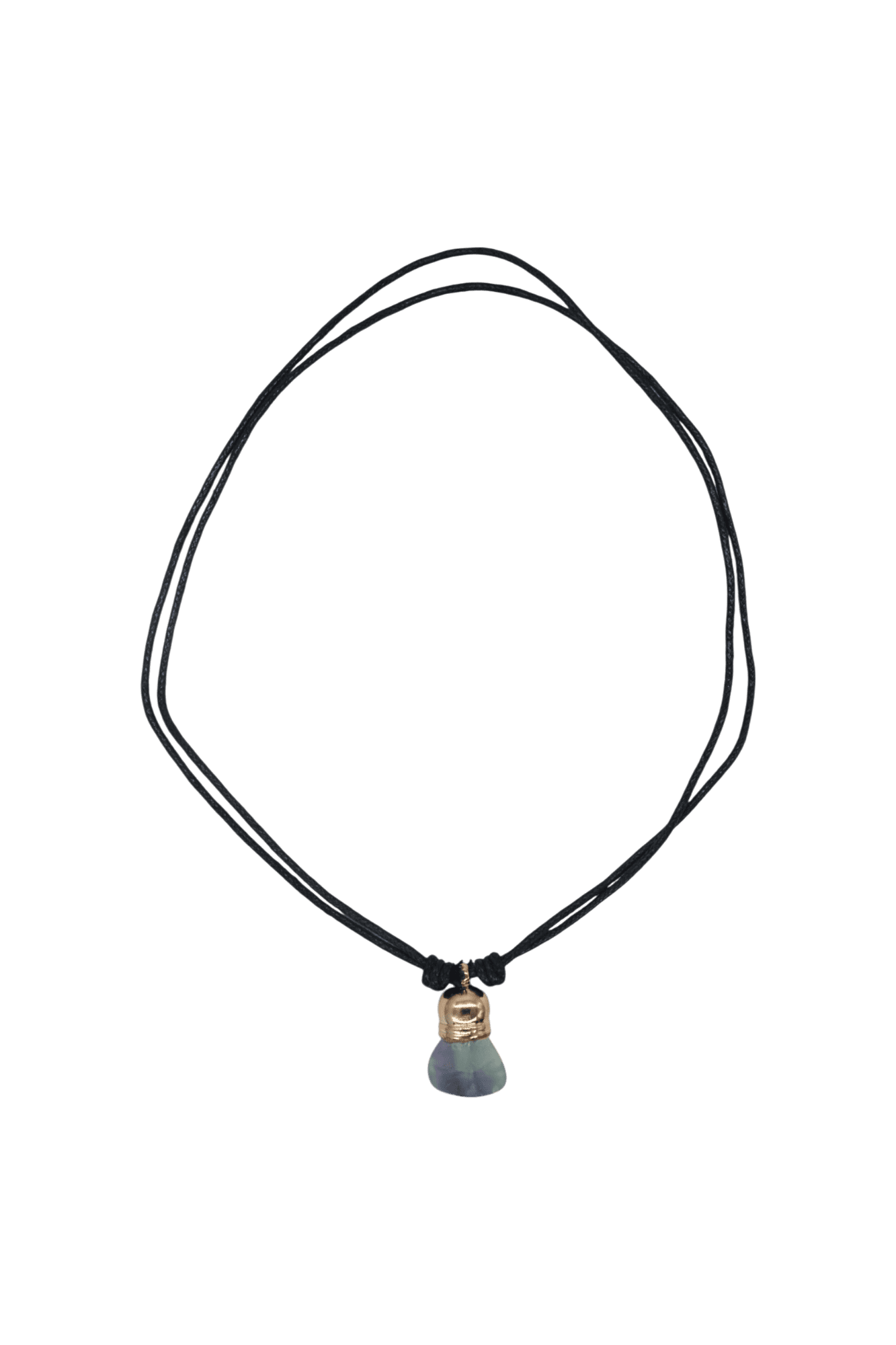 Collar de piedra fluorita con capuchón dorado - Imagen 2