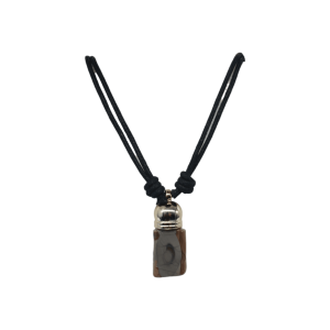 Collar de piedra royal jasper imperial con capuchón dorado