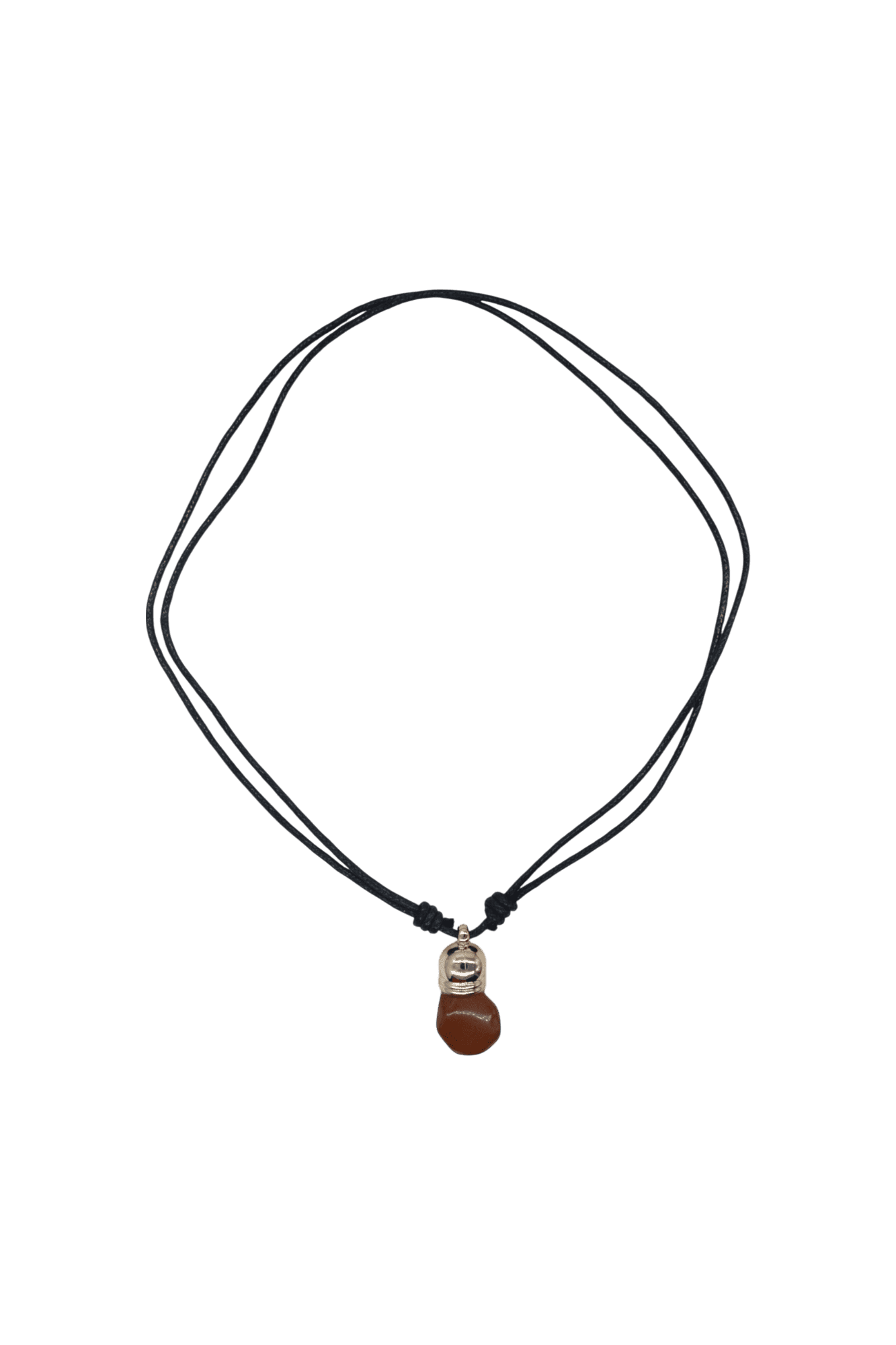 Collar de piedra jaspe rojo con capuchón dorado - Imagen 2