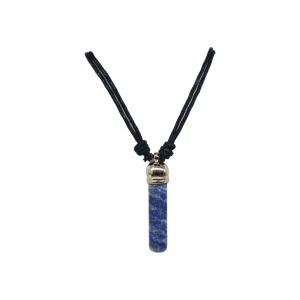 Collar de piedra lapislázuli con capuchón dorado