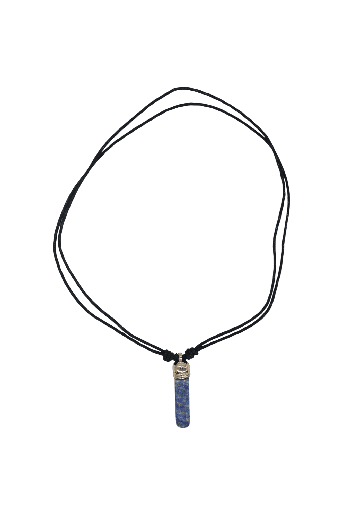 Collar de piedra lapislázuli con capuchón dorado - Imagen 2