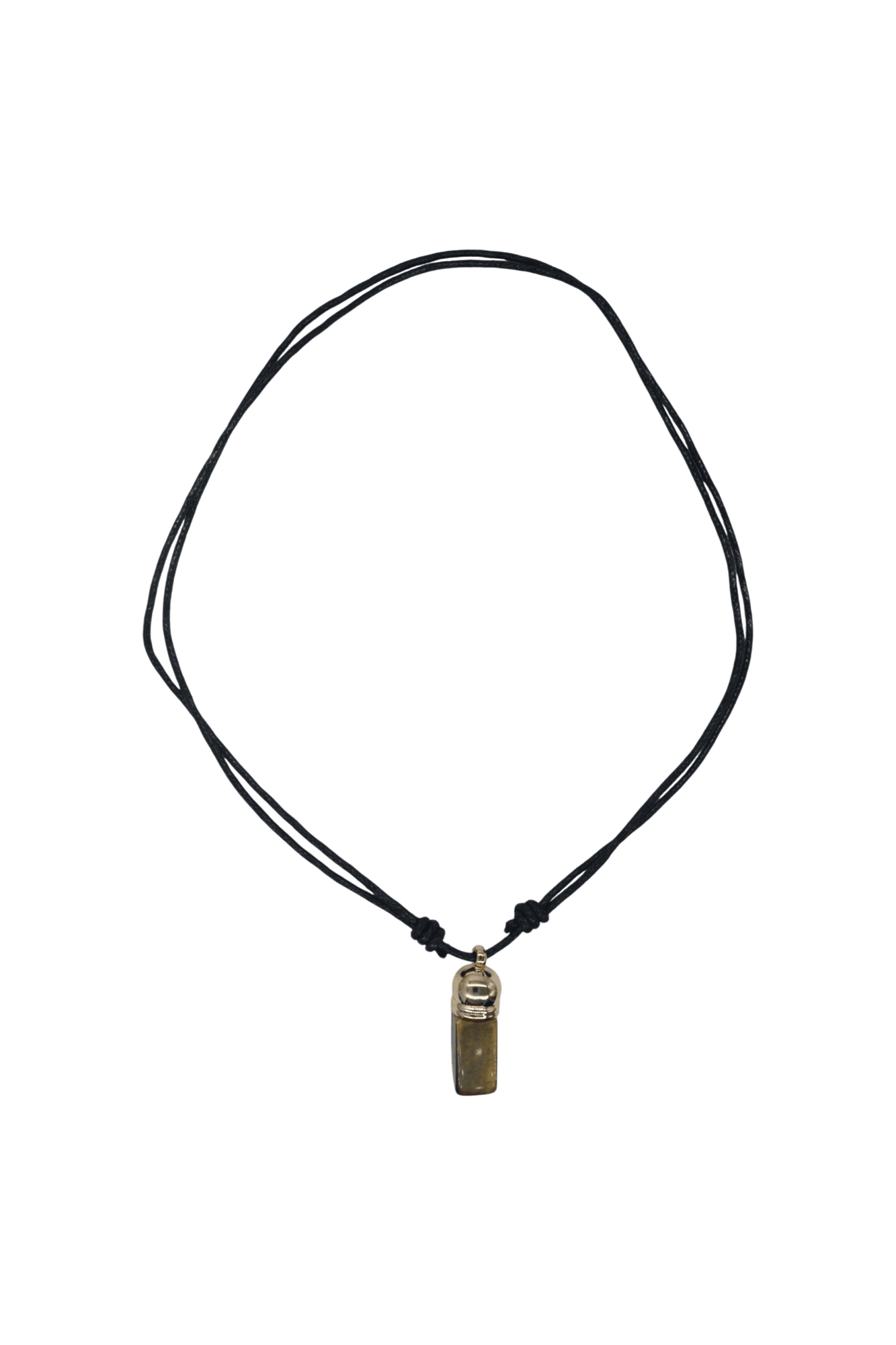 Collar de piedra ojo de tigre con capuchón dorado - Imagen 2