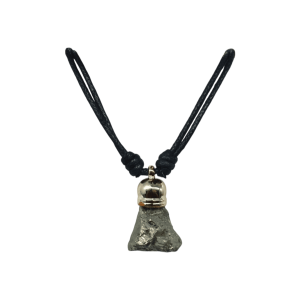 Collar de piedra pirita con capuchón dorado
