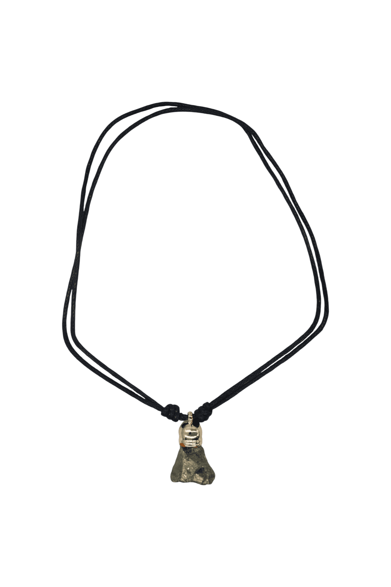 Collar de piedra pirita con capuchón dorado - Imagen 2