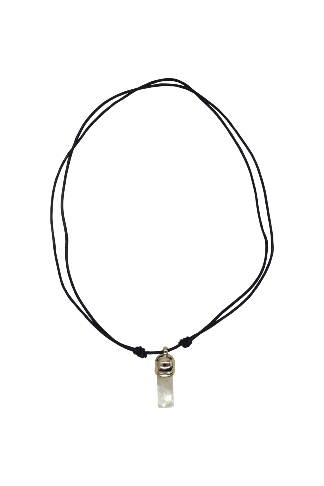 Collar de piedra selenita con capuchón dorado - Imagen 2