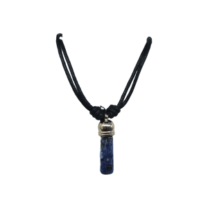 Collar de piedra sodalita con capuchón dorado