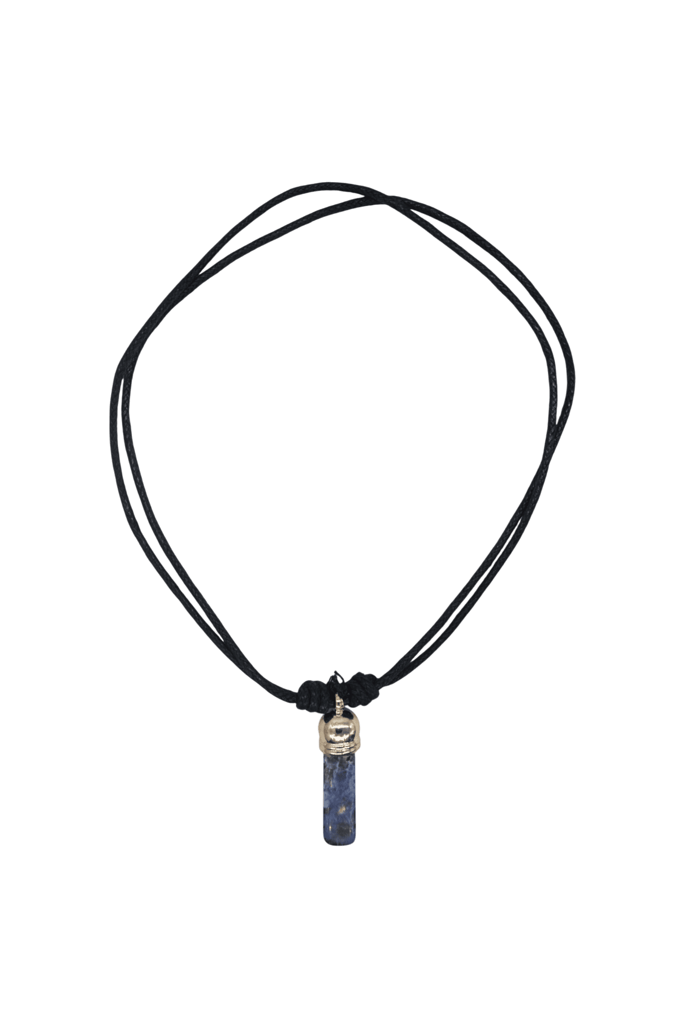 Collar de piedra sodalita con capuchón dorado - Imagen 2