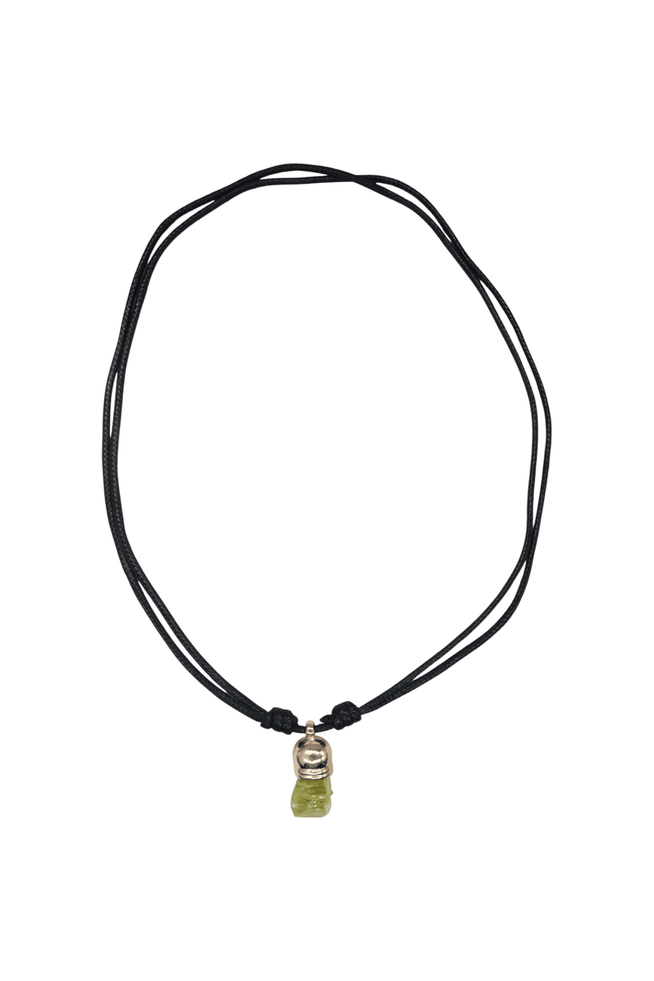 Collar de piedra apatita con capuchón dorado - Imagen 2