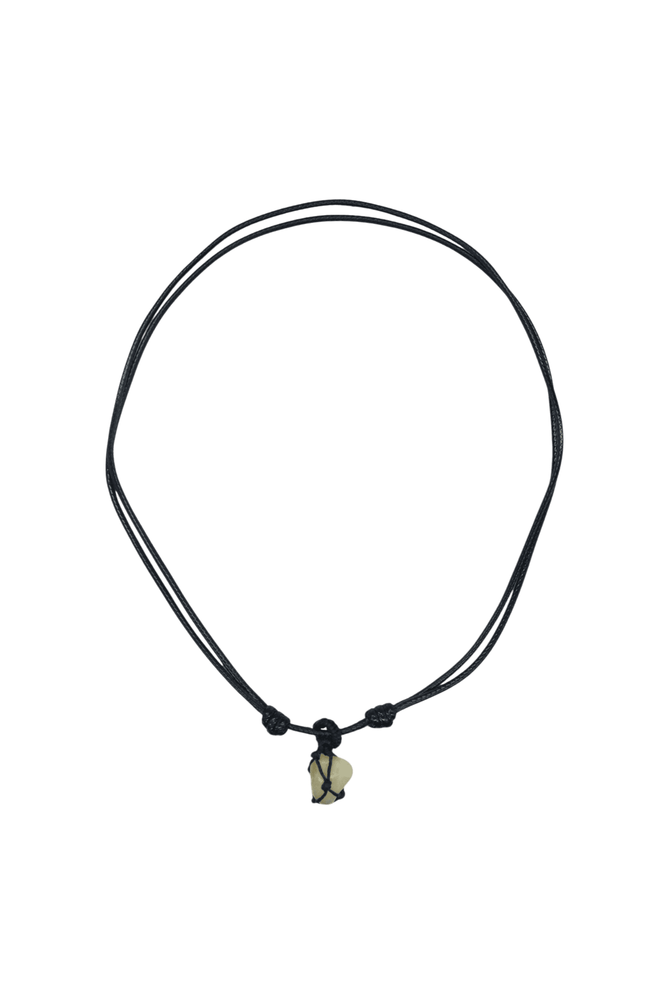 Collar con dije de cuarzo citrino tejido con hilo encerado - Imagen 2