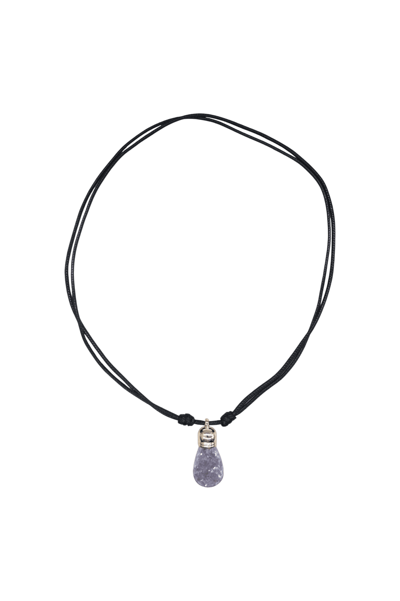 Collar de cuarzo amatista en drusa con capuchón dorado - Imagen 2