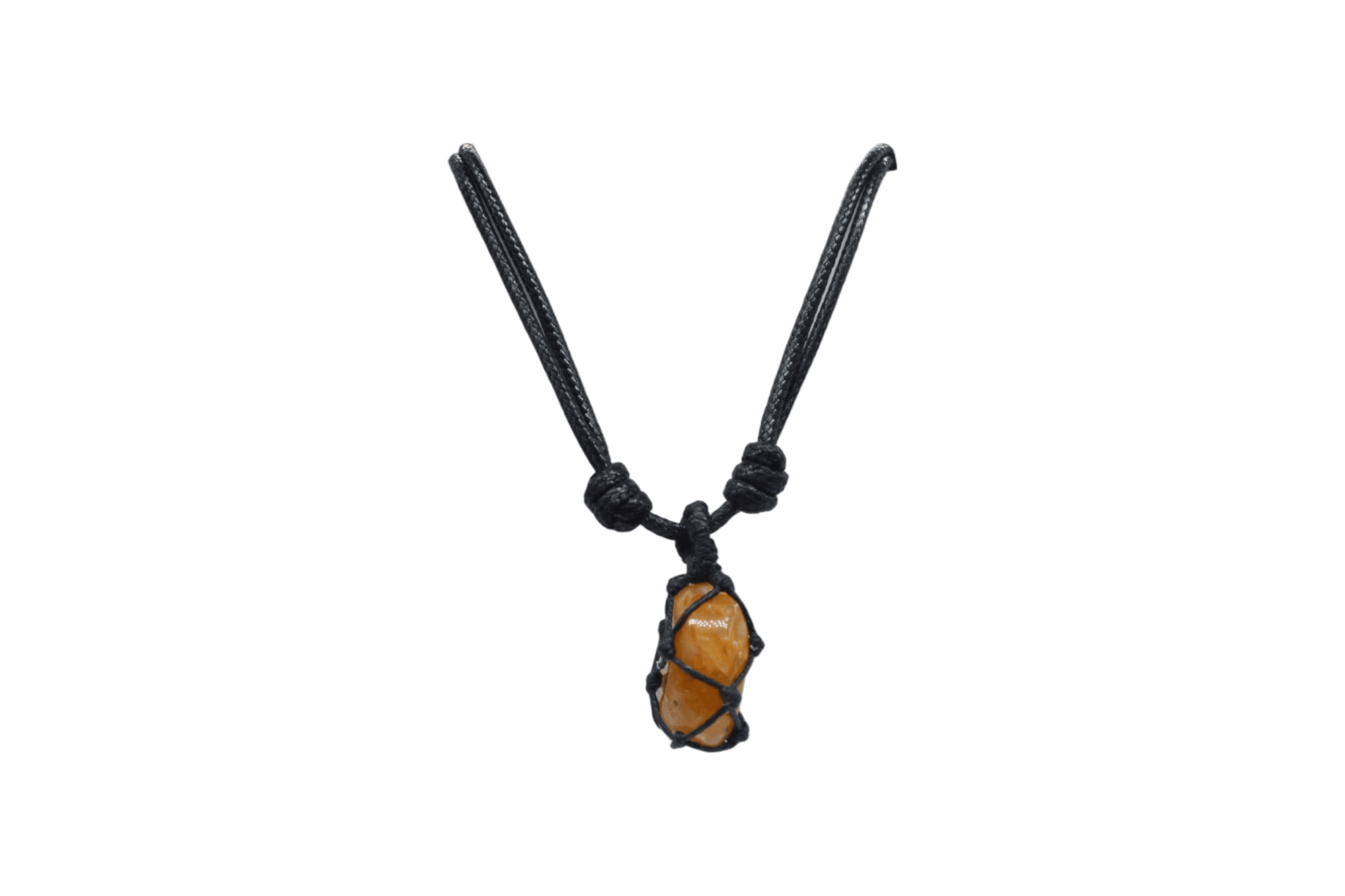 Collar de cuarzo hematoide tejido con hilo encerado