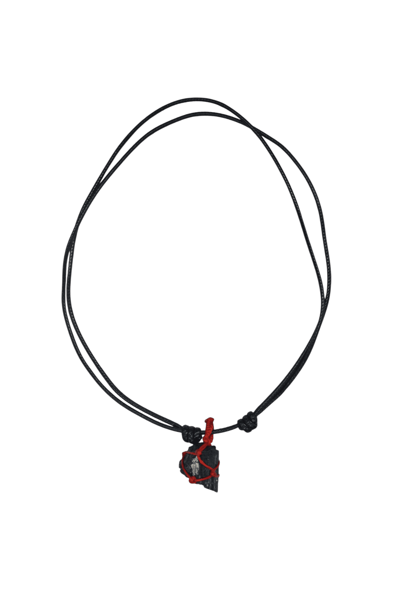 Collar con dije de piedra turmalina tejido con hilo encerado - Imagen 2