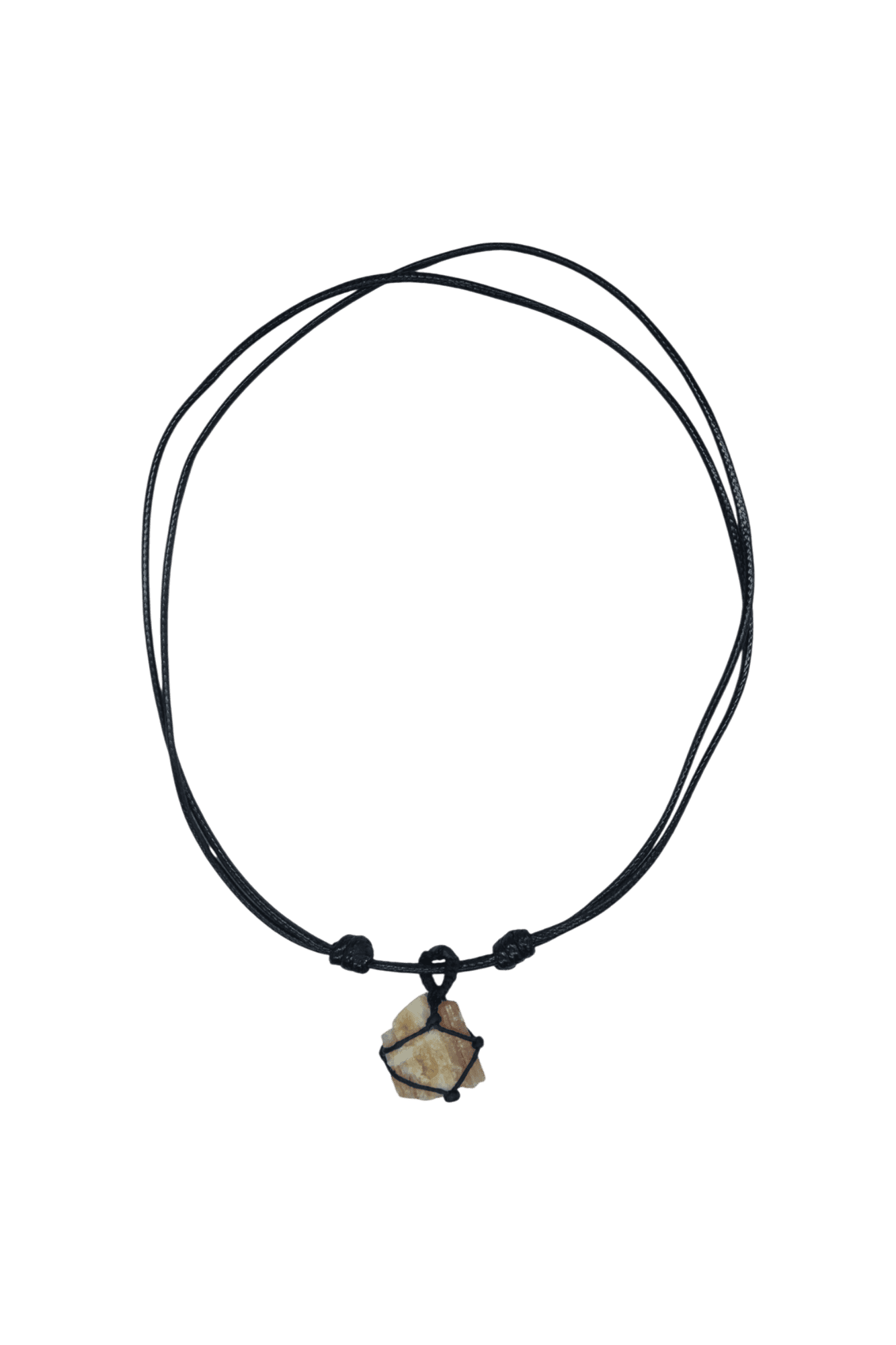 Collar con dije de piedra turmalina sandía tejido con hilo encerado - Imagen 2