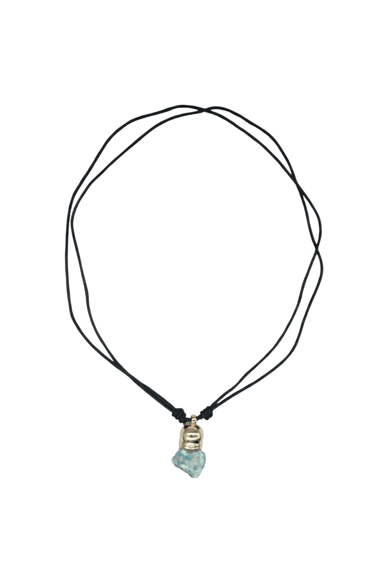 Collar de piedra turquesa con capuchón dorado - Imagen 2
