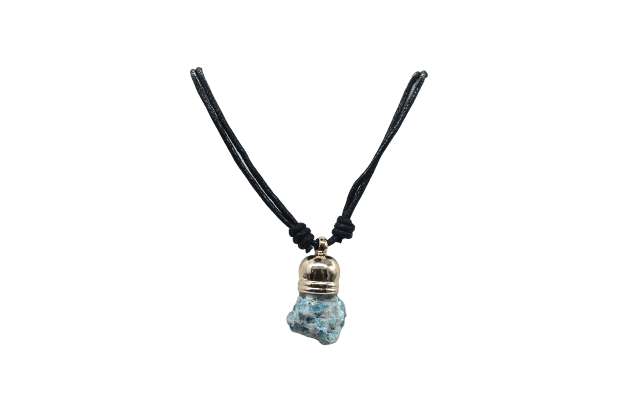 Collar de piedra turquesa con capuchón dorado