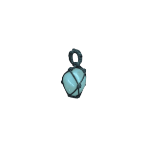 Dije de piedra ágata agua tejido con hilo encerado