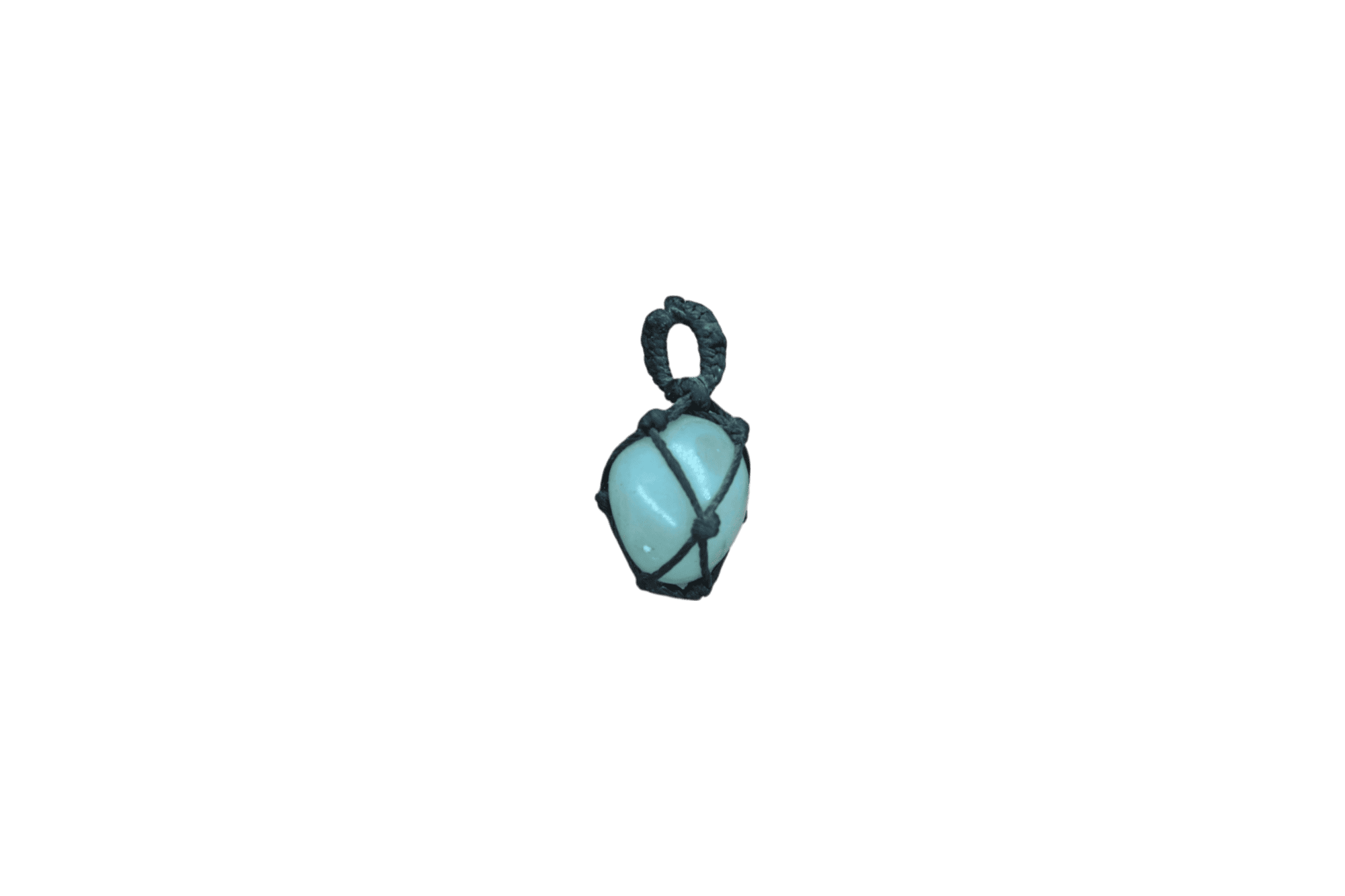 Dije de piedra ágata agua tejido con hilo encerado