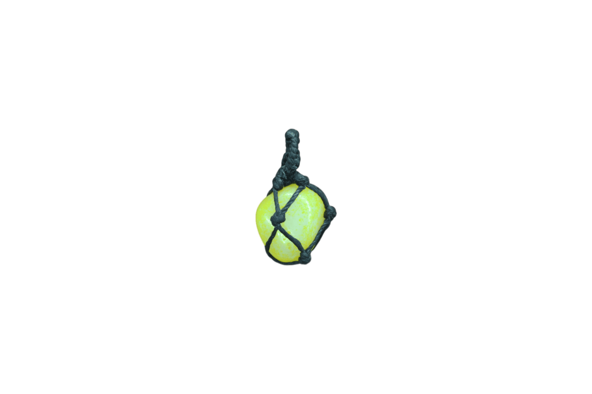 Dije de piedra ágata amarilla tejido con hilo encerado