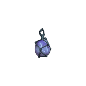 Dije de piedra ágata morada tejido con hilo encerado