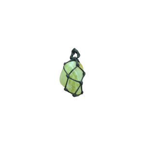 Dije de piedra ágata peridoto tejido con hilo encerado