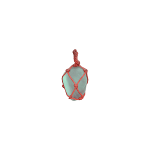Dije de piedra fluorita tejido con hilo encerado