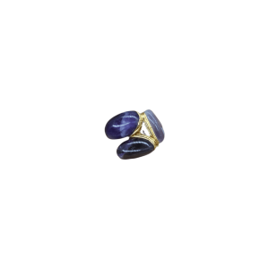 Anillo ajustable con 3 cuentas de cuarzo amatista