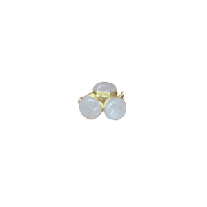 Anillo ajustable con 3 cuentas de cuarzo rosa