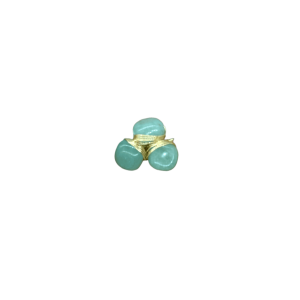 Anillo ajustable con 3 cuentas de cuarzo verde