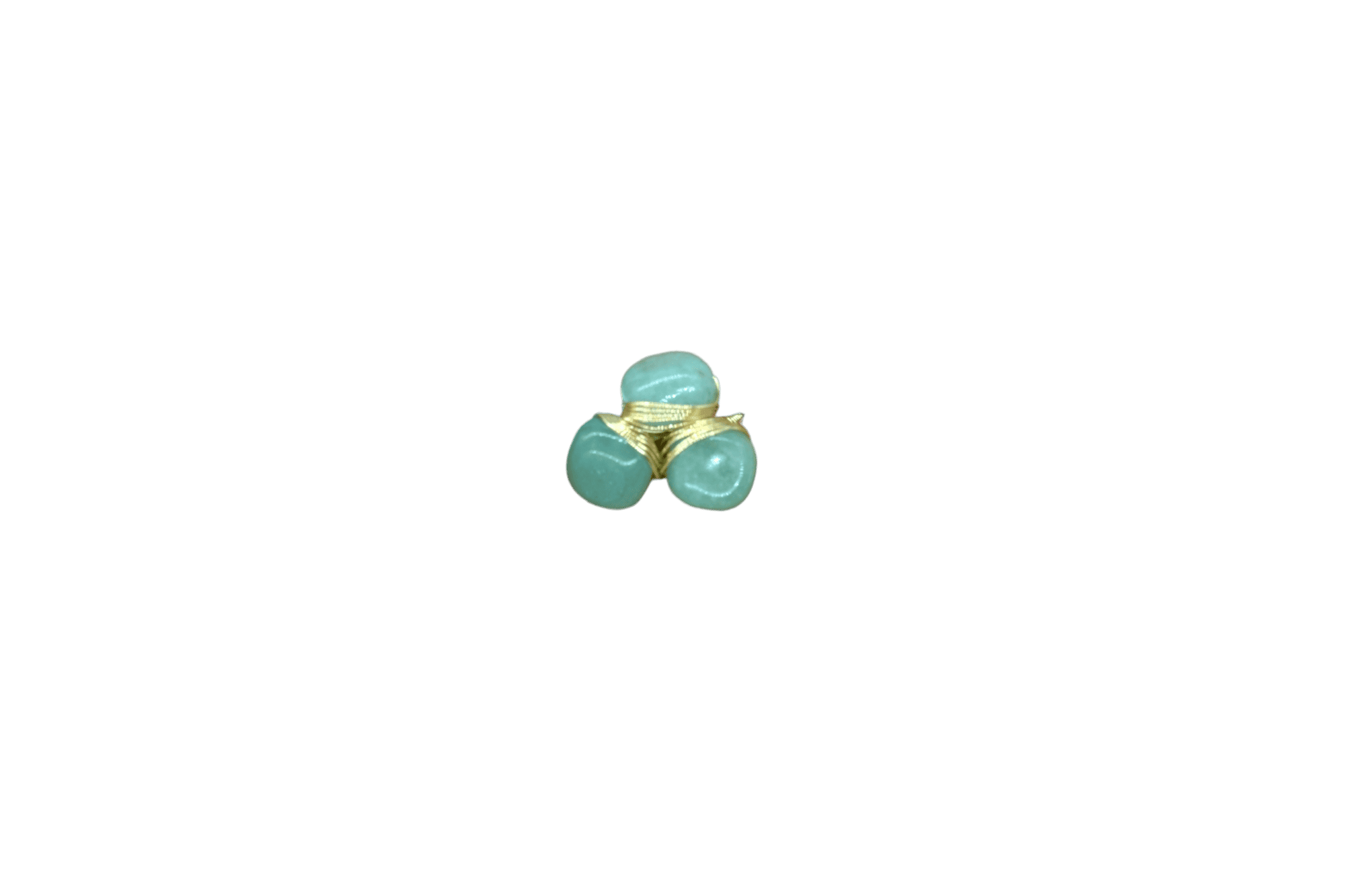 Anillo ajustable con 3 cuentas de cuarzo verde