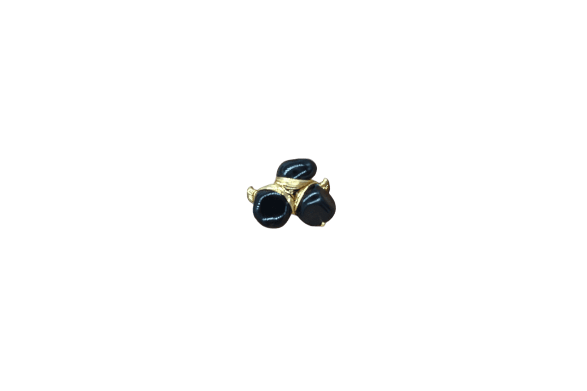 Anillo ajustable con 3 cuentas de piedra obsidiana negra