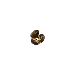 Anillo ajustable con 3 cuentas de piedra ojo de tigre
