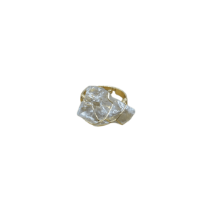 Anillo ajustable de cuarzo cristal en bruto