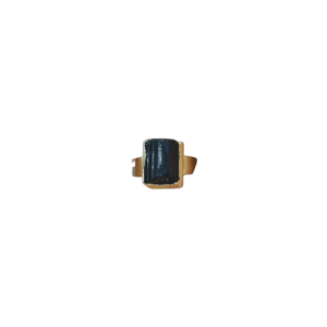 Anillo ajustable de piedra turmalina en bruto