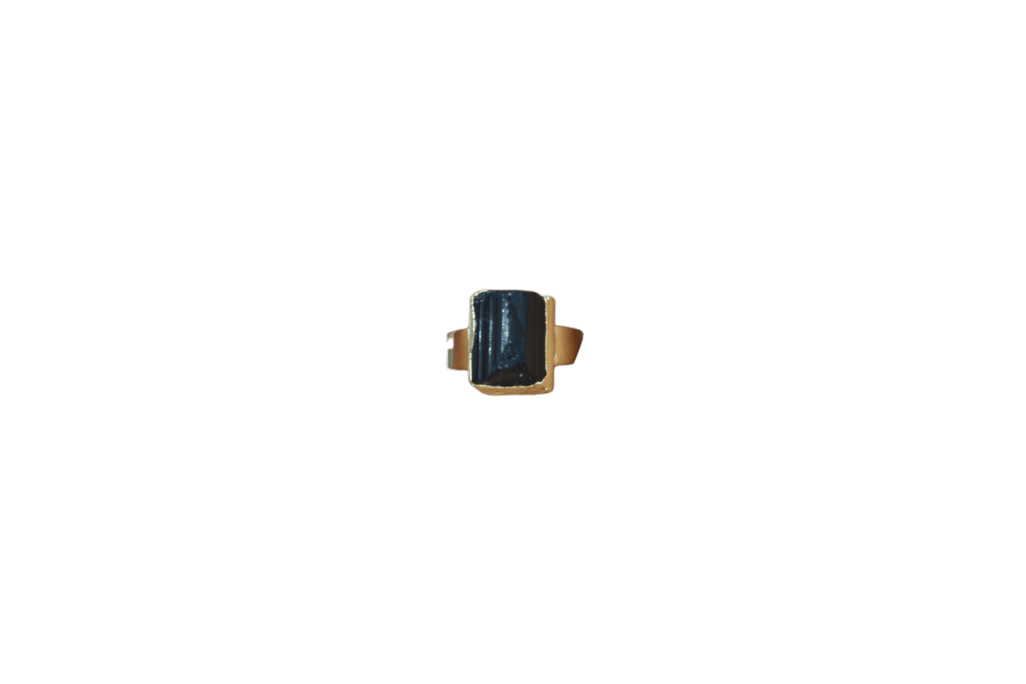 Anillo ajustable de piedra turmalina en bruto